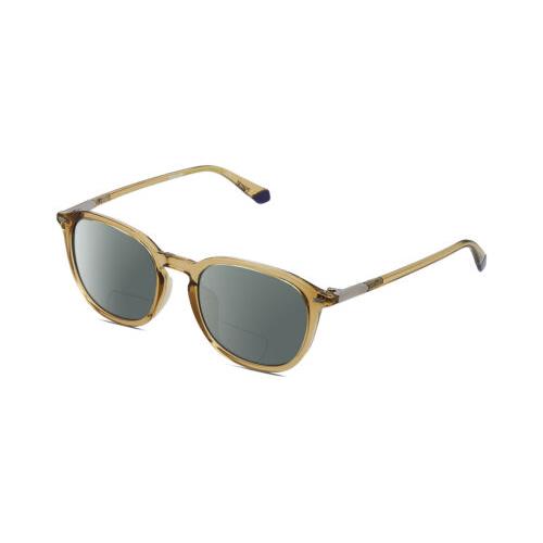 Polaroid 2115/F/S Unisex Polarized Bifocal Sunglasses in Crystal Brown Blue 54mm Grey