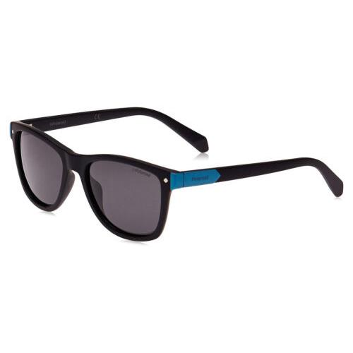 Polaroid Kids 8025/S Unisex Designer Sunglasses in Black Blue/polarize Grey 48mm