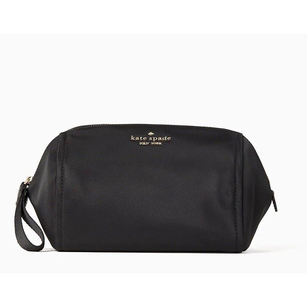 Kate Spade Chelsea Medium Cosmetic Nylon Makeup Case Bag Pouch Black New W Tag