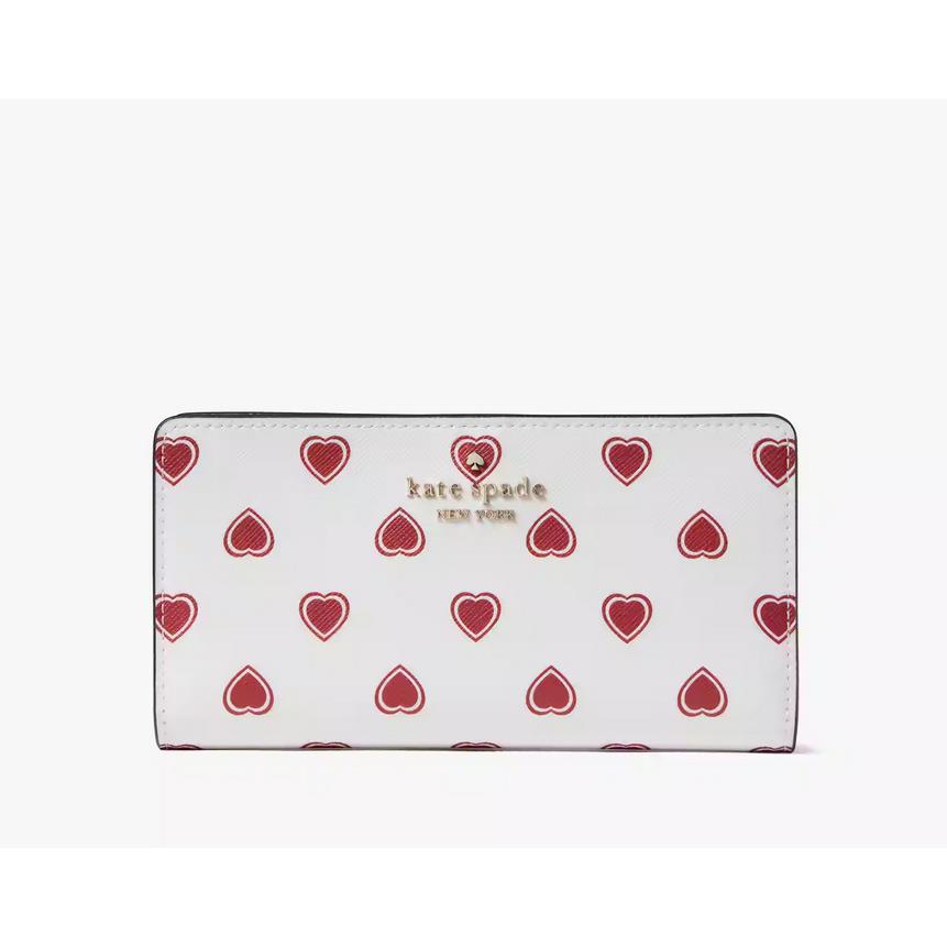 Kate Spade Madison Heartfelt Large Slim Boxed Bifold Wallet KF345 Hearts