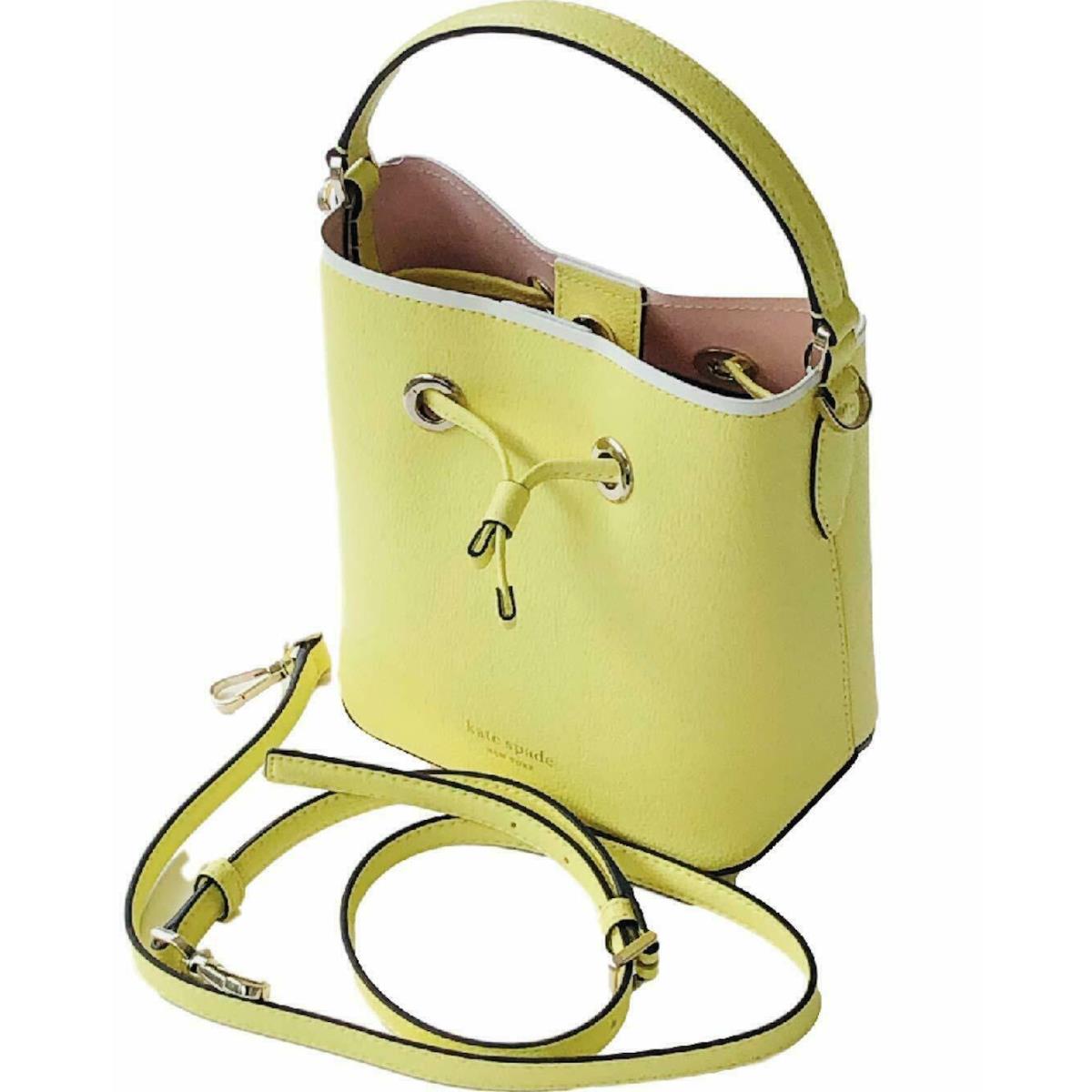 Kate Spade Eva Small Bucket Yellow Limelight Leather WKRU6736 Gift Bag