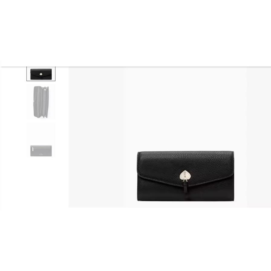 Kate Spade New York Marti Leather Flap Wallet Black Pebbled Leather