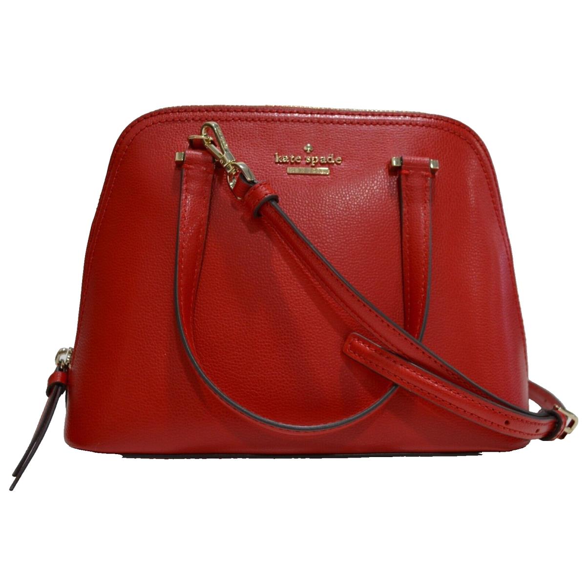 Kate Spade New York Patterson Drive Medium Dome Satchel Crossbody Purse New - Handle/Strap: Red, Exterior: Red, Lining: White