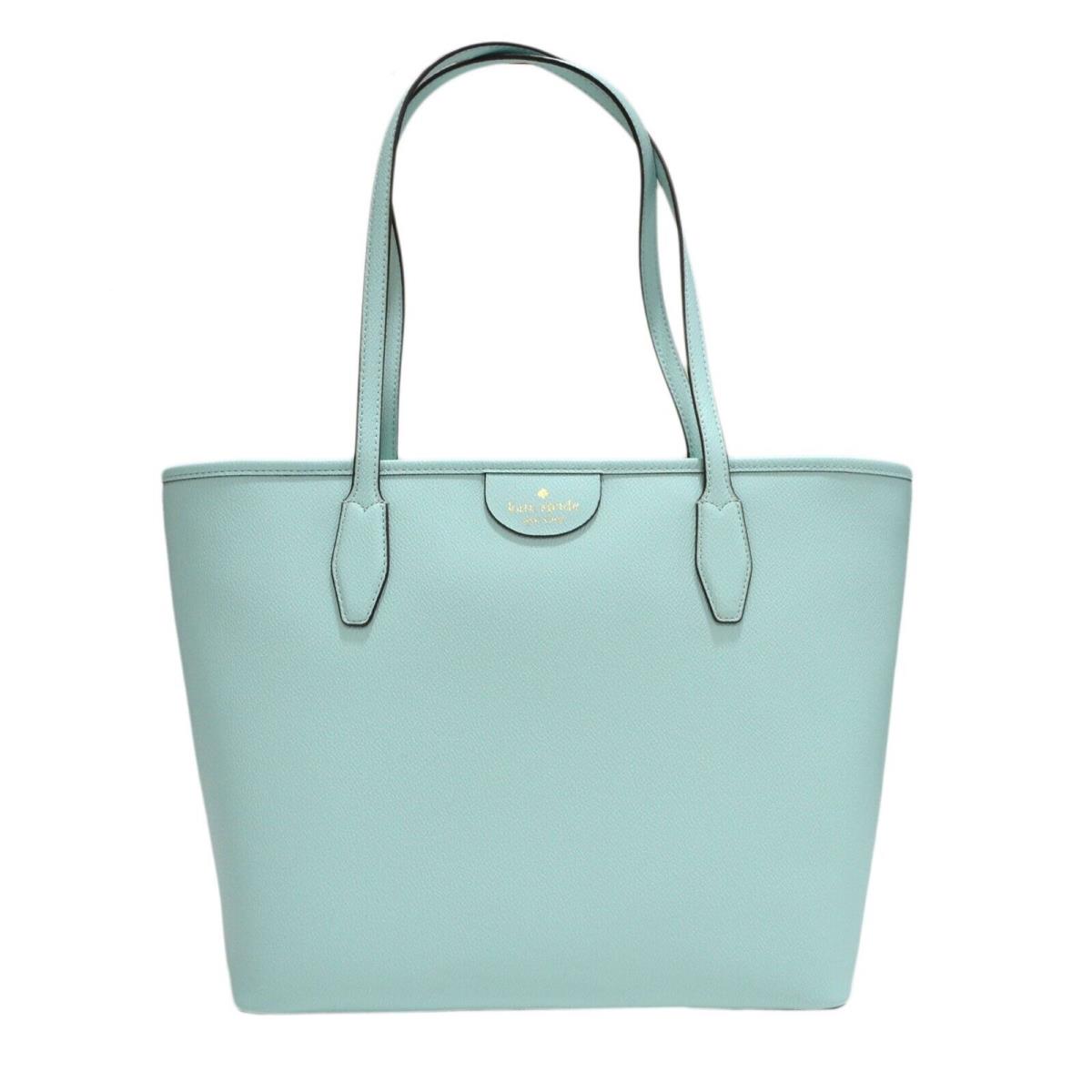 Kate Spade New York Spring Meadow Tote Bag Logo Two Handle Purse Solid Teal New - Handle/Strap: Teal, Hardware: Gold, Exterior: Teal
