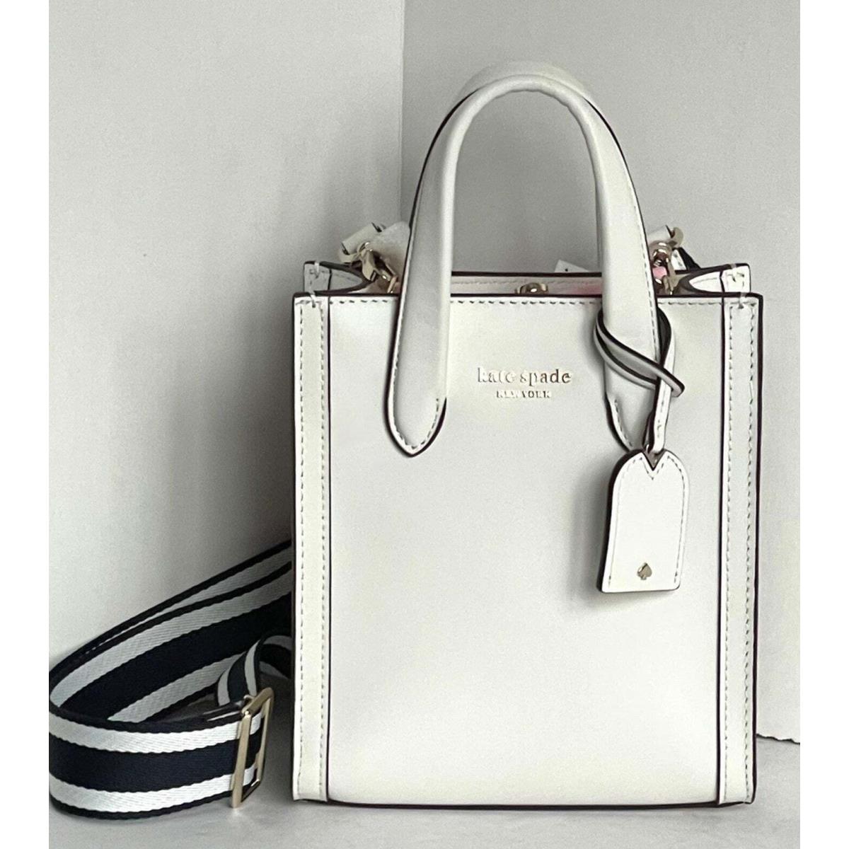 Kate Spade Manhattan Mini Tote Crossbody White Leather Shoulder Bag