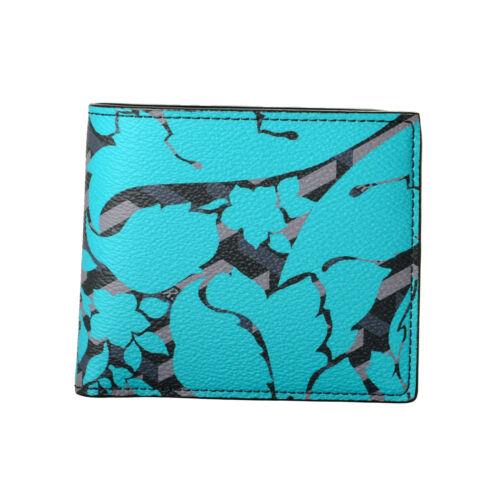 Versace Unisex Multi-color Textured Leather Floral Print Bifold Wallet