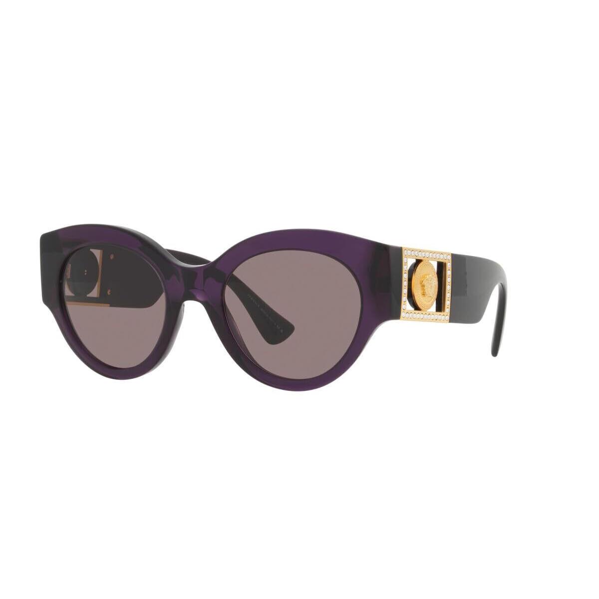 Versace Sunglasses VE4438B 53847N 52mm Transparent Plum / Purple Brown Lens