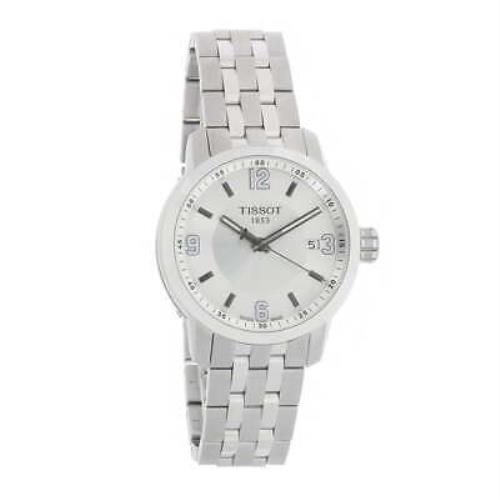 Tissot Prc 200 Mens Silver Dial Stainless Steel Watch T055.410.11.037.00 - Dial: Silver, Band: Silver, Bezel: Silver