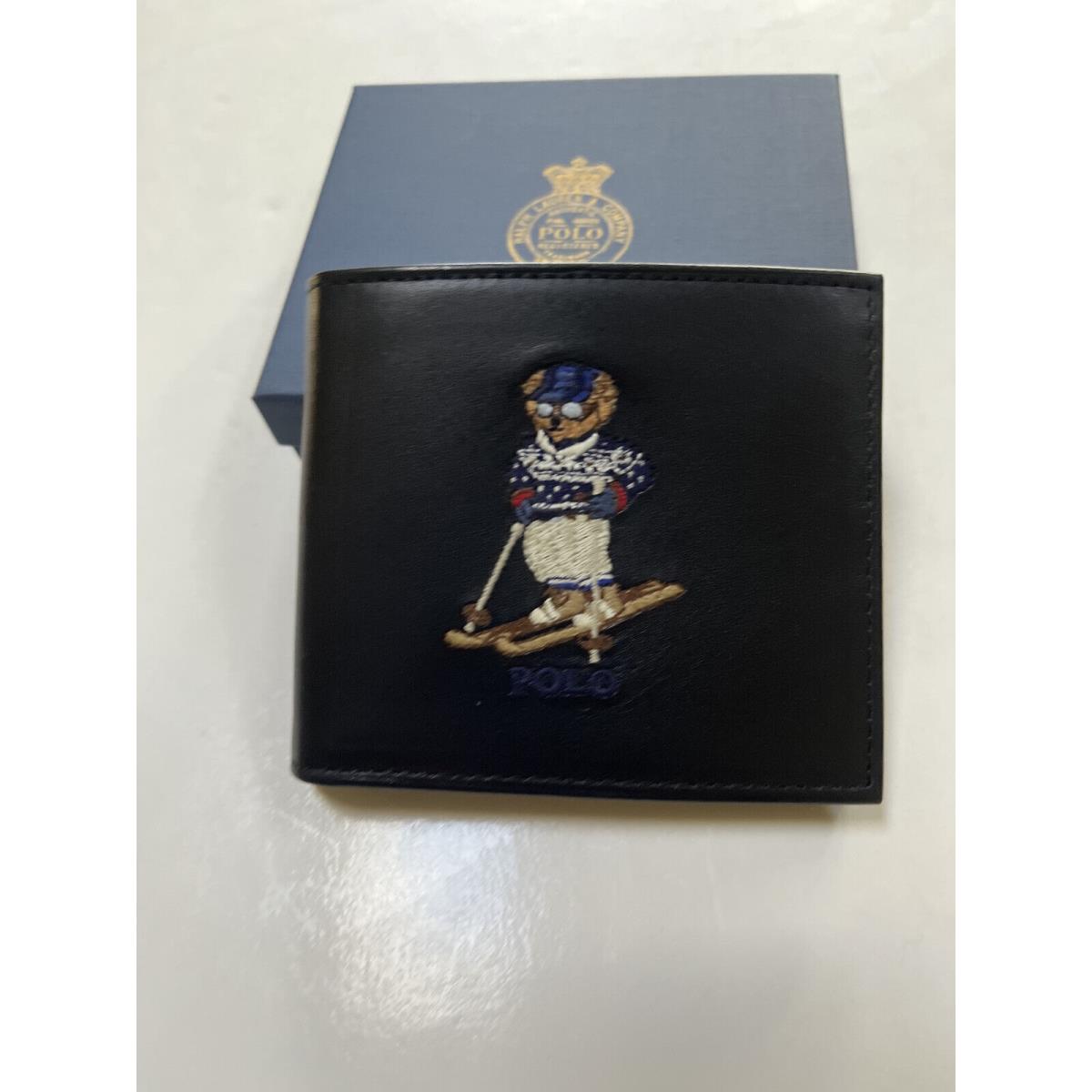 Polo Ralph Lauren Men`s Polo Bear Black Bifold Wallet