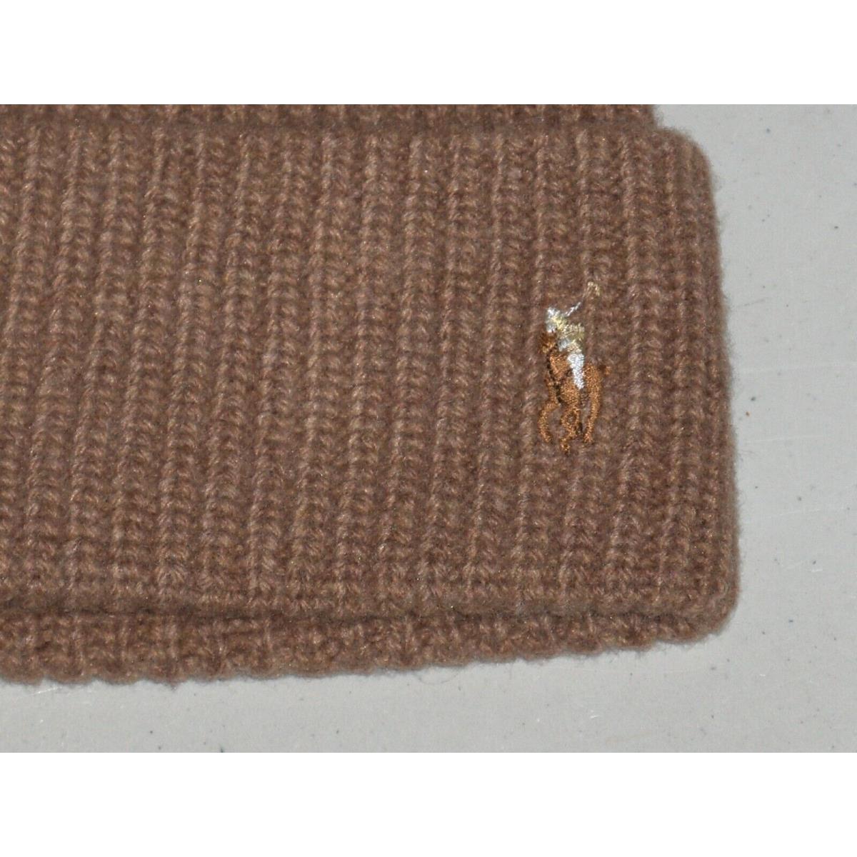 Polo Ralph Lauren Men`s Wool Pony Beanie Hat Watch Cap Camel Khaki Tan Beige