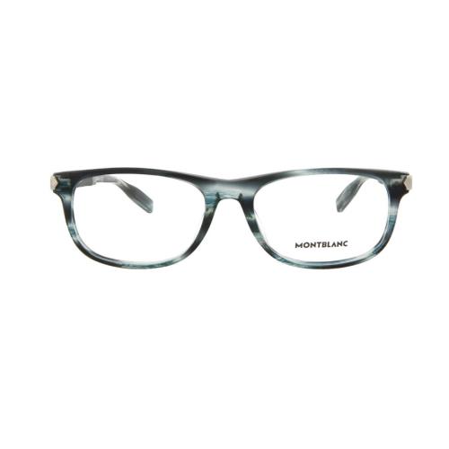 Montblanc Mont Blanc MB0036O 002 54 Men`s Eyeglasses Blue Black Optical Frame