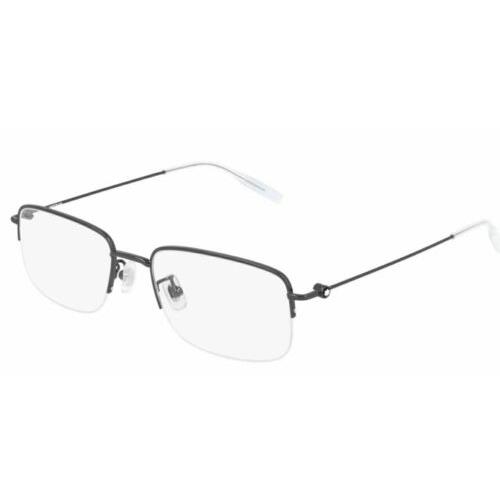 Montblanc Mont Blanc MB0084OK 004 Ruthenium Rectangle Men`s 55 mm Eyeglasses