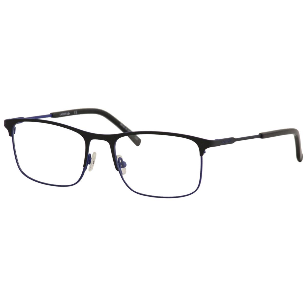 Lacoste Men`s Eyeglasses L2252 L/2252 001 Matte Black/blue Optical Frame 54mm