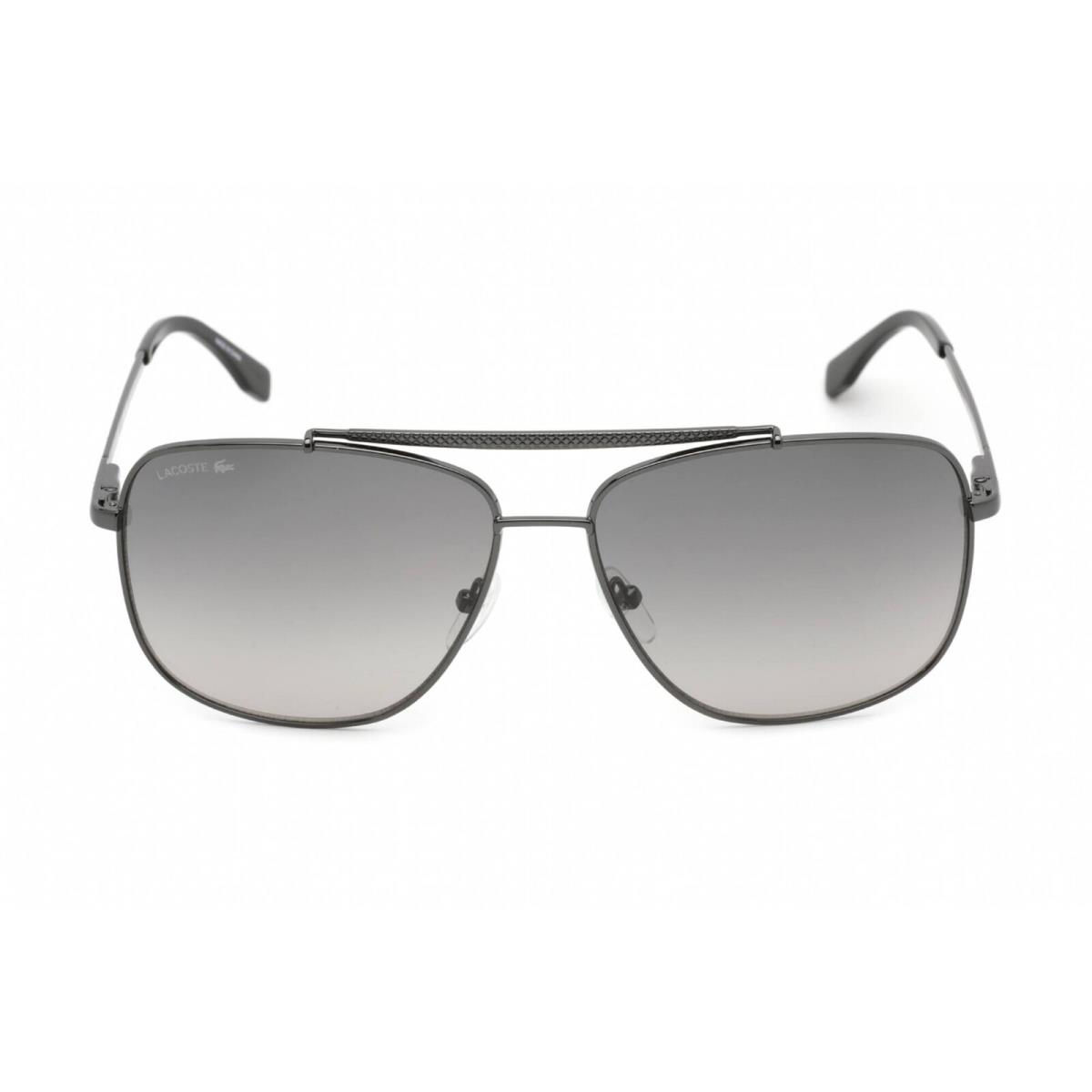 Lacoste Men`s Sunglasses Full Rim Gunmetal Metal Aviator Shape Frame L188S 033