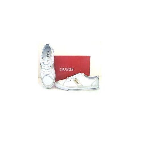 Guess Briar Multi White Logo Silver Leatherette Sport Shoes Size 6-9