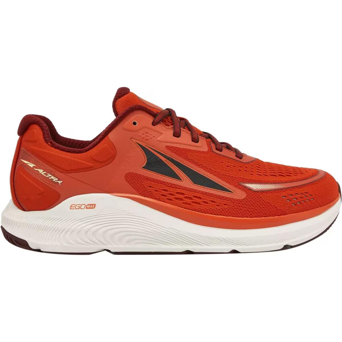 Altra Paradigm 6 Running Shoes Men`s Size 12 D Orange AL0A5471880-120