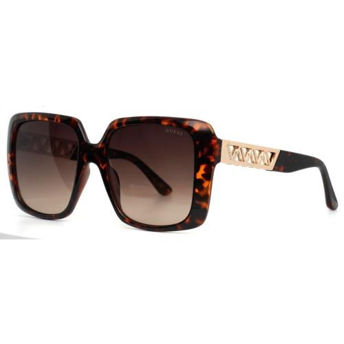 Guess GU7689 52F Dark Havana Womens Square Brown Gradient Sunglasses 55-18-145