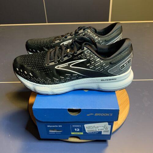 Brooks Glycerin 20 Womens Athletic Running Shoes Size 12 Wide Black 1203691D059