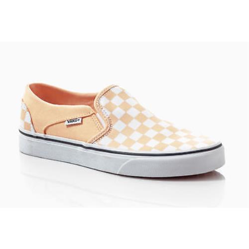 Vans Asher Checkerboard Slip-on Shoes Women`s Size 7.5 Tropical Pea