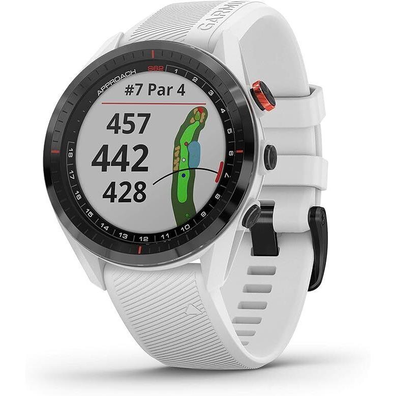 Garmin Approach S62 Golf Watch Built-in Virtual Caddie Full Color Screen White