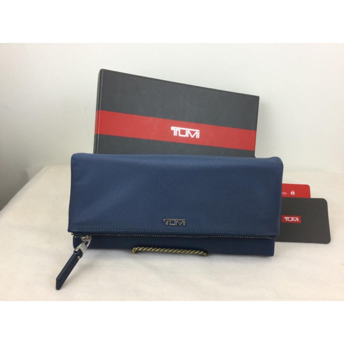 Tumi Voyageur Continental Wallet Womens Tags/box Fold Over Flap Navy