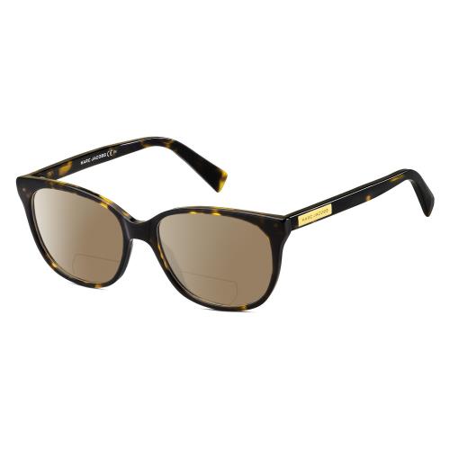 Marc Jacobs 430 Cat Eye Polarized Bifocal Sunglasses Tortoise Havana Silver 51mm Brown