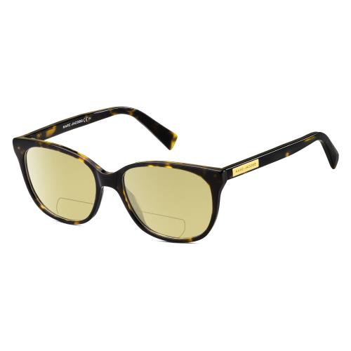 Marc Jacobs 430 Cat Eye Polarized Bifocal Sunglasses Tortoise Havana Silver 51mm Yellow