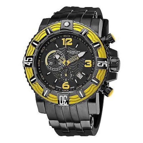 Stuhrling 319127.115 Men`s Aquadiver Marine Pro Black/yellow Watch