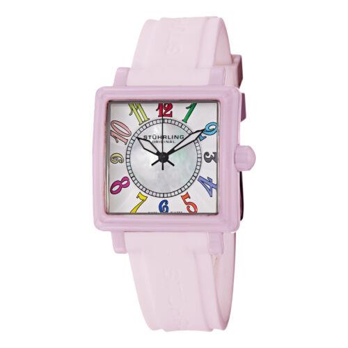 Stuhrling 149L4R 1200A4 Lumina Sport Mop Dial Pink Rubber Strap Womens Watch