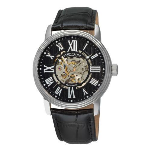 Stuhrling 1077 33151 Classic Delphi Automatic Black Leather Mens Watch