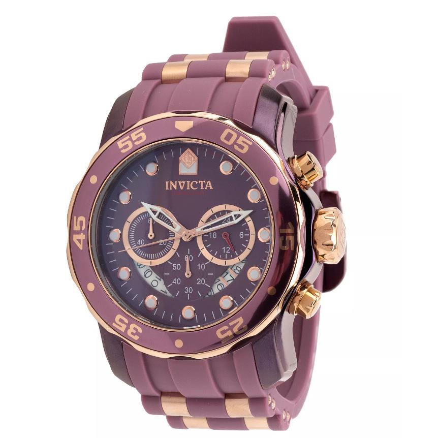 Invicta Pro Diver Men`s 48mm Light Purple Silicone Chronograph Watch 40935