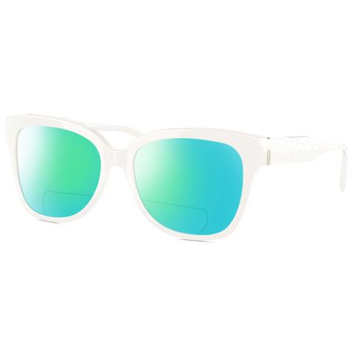 Michael Kors MK4091 Cat Eye Polarized Bifocal Sunglasses in White 52mm 41 Option Green Mirror