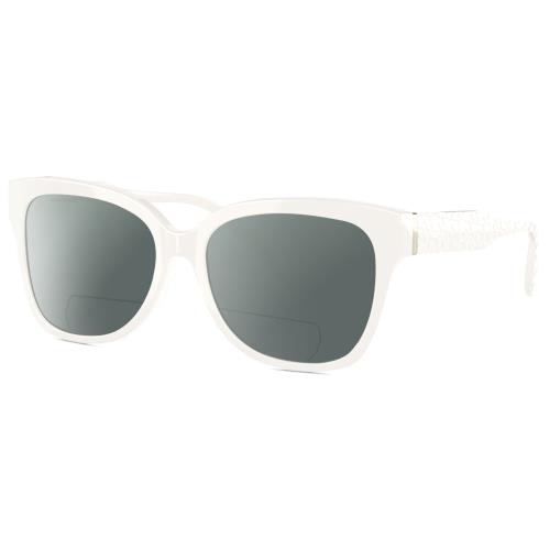 Michael Kors MK4091 Cat Eye Polarized Bifocal Sunglasses in White 52mm 41 Option Grey