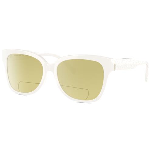 Michael Kors MK4091 Cat Eye Polarized Bifocal Sunglasses in White 52mm 41 Option Yellow