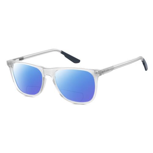 Under Armour UA-5018/G Unisex Polarized Bifocal Sunglass Crystal Grey Blue 54 mm Blue Mirror