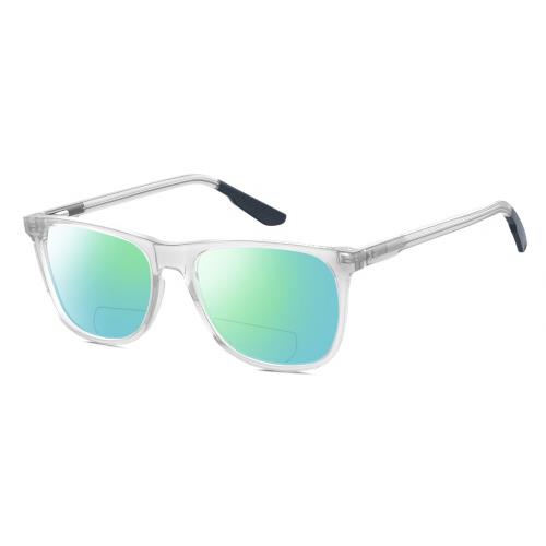 Under Armour UA-5018/G Unisex Polarized Bifocal Sunglass Crystal Grey Blue 54 mm Green Mirror