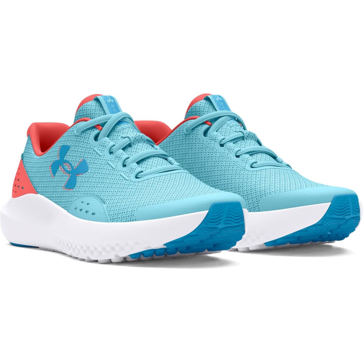 Girl`s Sneakers Athletic Shoes Under Armour Kids Surge 4 Big Kid Sky Blue/Coho/Capri