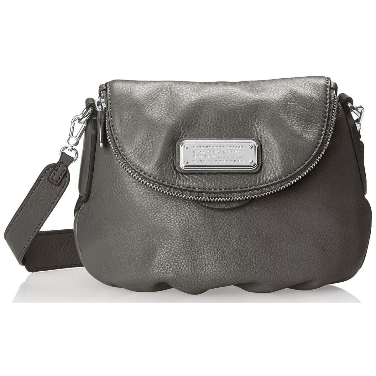 Marc Jacobs Q Mini Natasha Faded Aluminum Gray Leather Crossbody Bag