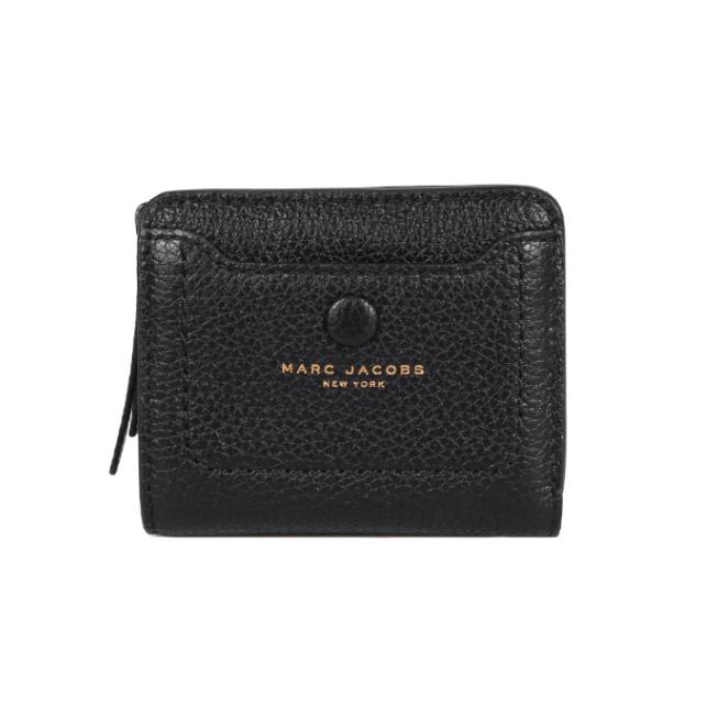 Marc Jacobs M0014215 Black Women`s Mini Empire City Compact Leather Wallet