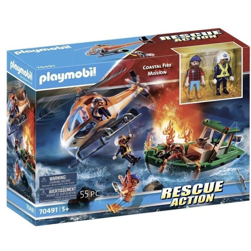 2020 Playmobil 70491 Coastal Fire Mission 55 Pcs Rescue Action- New/sealed