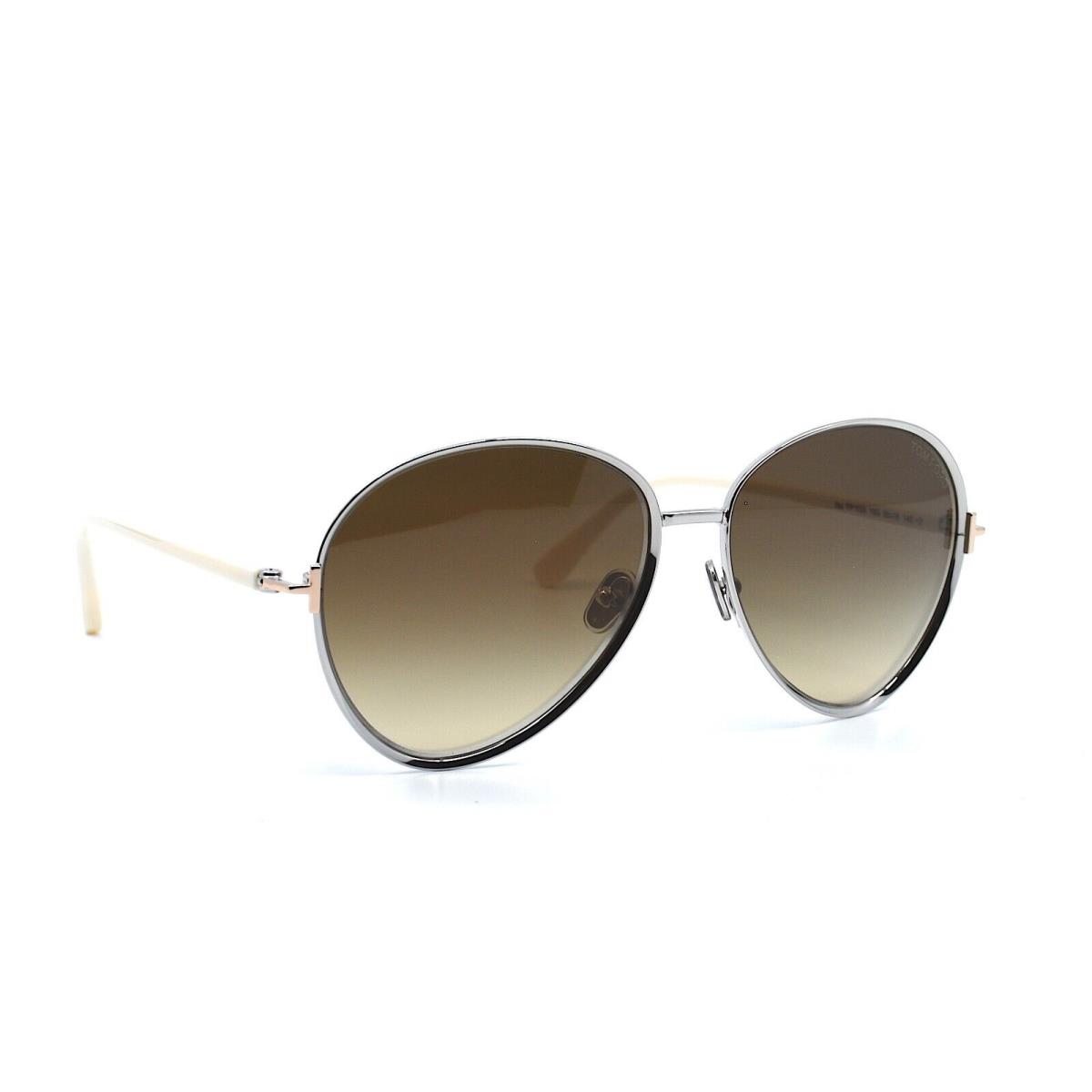 Tom Ford TF1028/S 16G Rio Silver White Brown Gradient Sunglasses