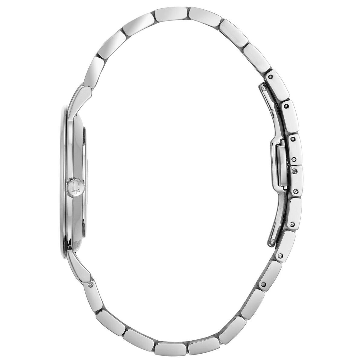 Bulova Women`s Quartz Diamond Accents Silver Tone Bracelet 33mm Watch 96P183
