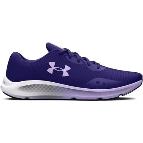 3024889 Under Armour Women`s Charged Pursuit 3 Running Shoe Blue/blue/purple 10