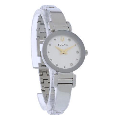 Bulova Marc Anthony Ladies Diamond Stainless Steel Quartz Watch 96P241 - Face: Silver, Dial: Silver, Band: Silver