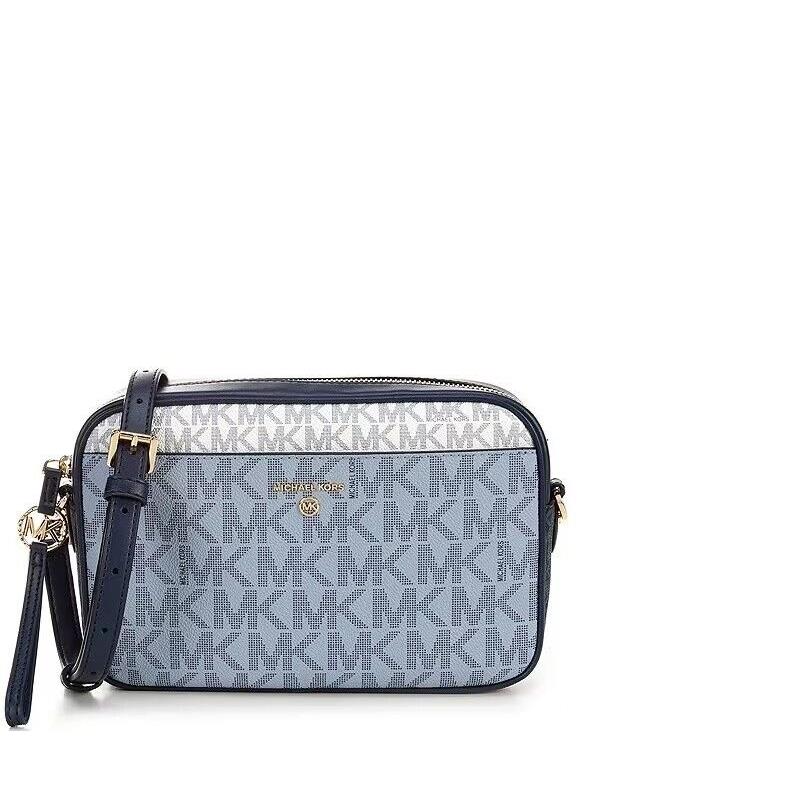 Michael Kors Jet Set Charm Large East/west Camera Crossbody Navy/white