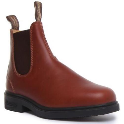 Blundstone 1394 Unisex Slip on Leather Chelsea Boots In Chestnut Size US 5 - 13 - CHESTNUT