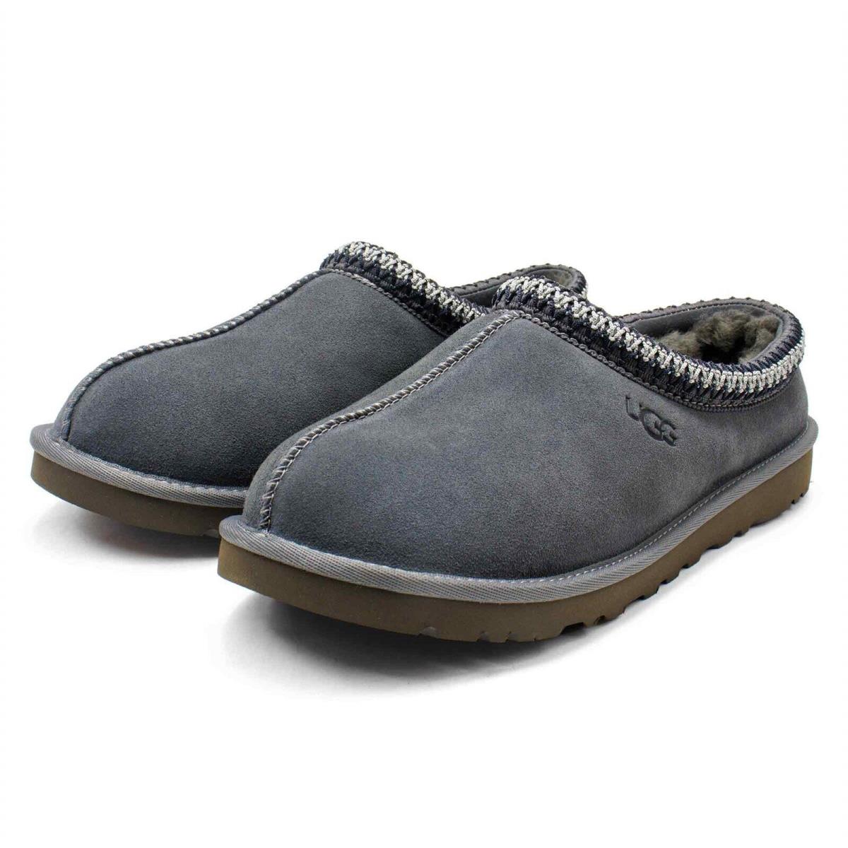 Ugg Tasman Sheepskin Lined Suede Slip-on Shoes Men`s Outdoor Slipper Dark Gray