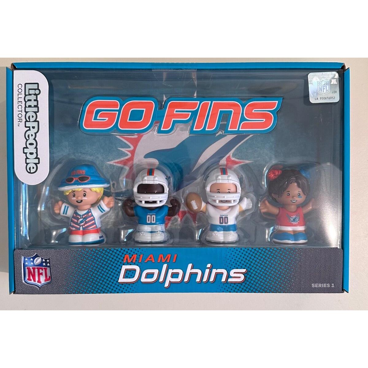 Fisher-price Little People Miami Dolphins Collector Figure 4 Pack Toy Set