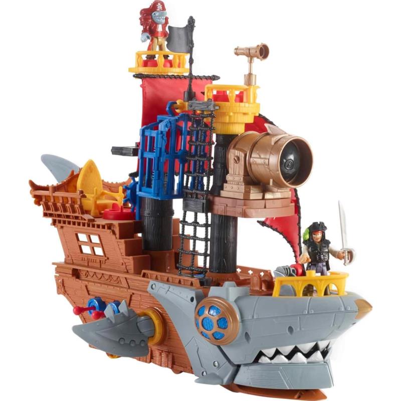Imaginext Shark Bite Pirate Ship Playset with Figure Accessories Toy Gift
