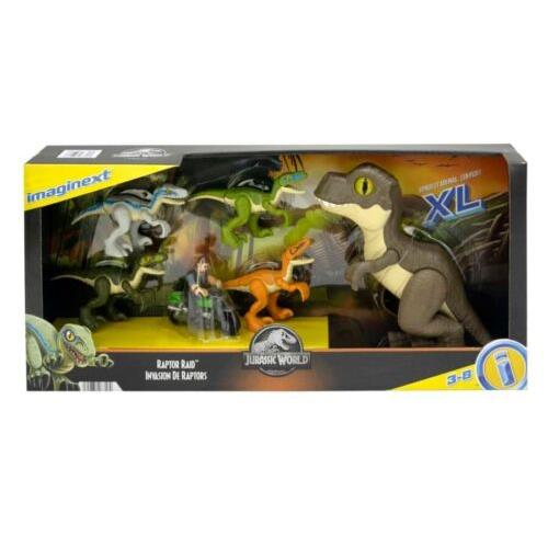 Fisher-price Imaginext Jurassic World Raptor Raid Toy Set Trex Dinosaur